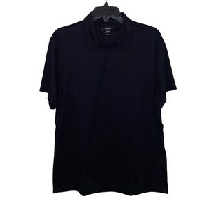 Alfani Black Collared Half Buttoned Stretch Fit Polo Shirt Mens Size L